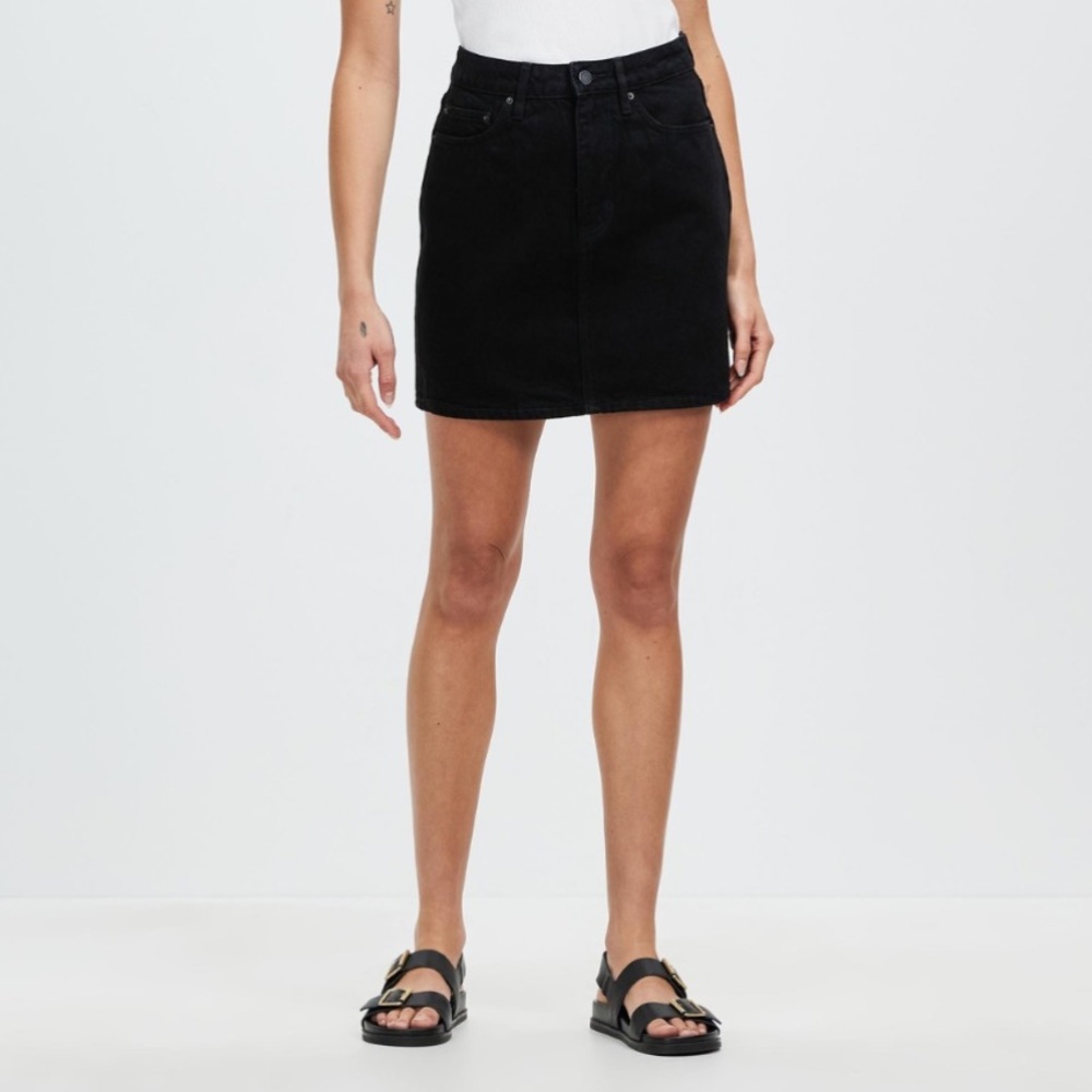 Assembly Label Black Denim Mini Skirt